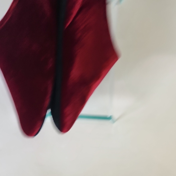 Donna Karan 9 90s Rich Burgundy Velvet Mules Slippers M New Vintage - Picture 4 of 8